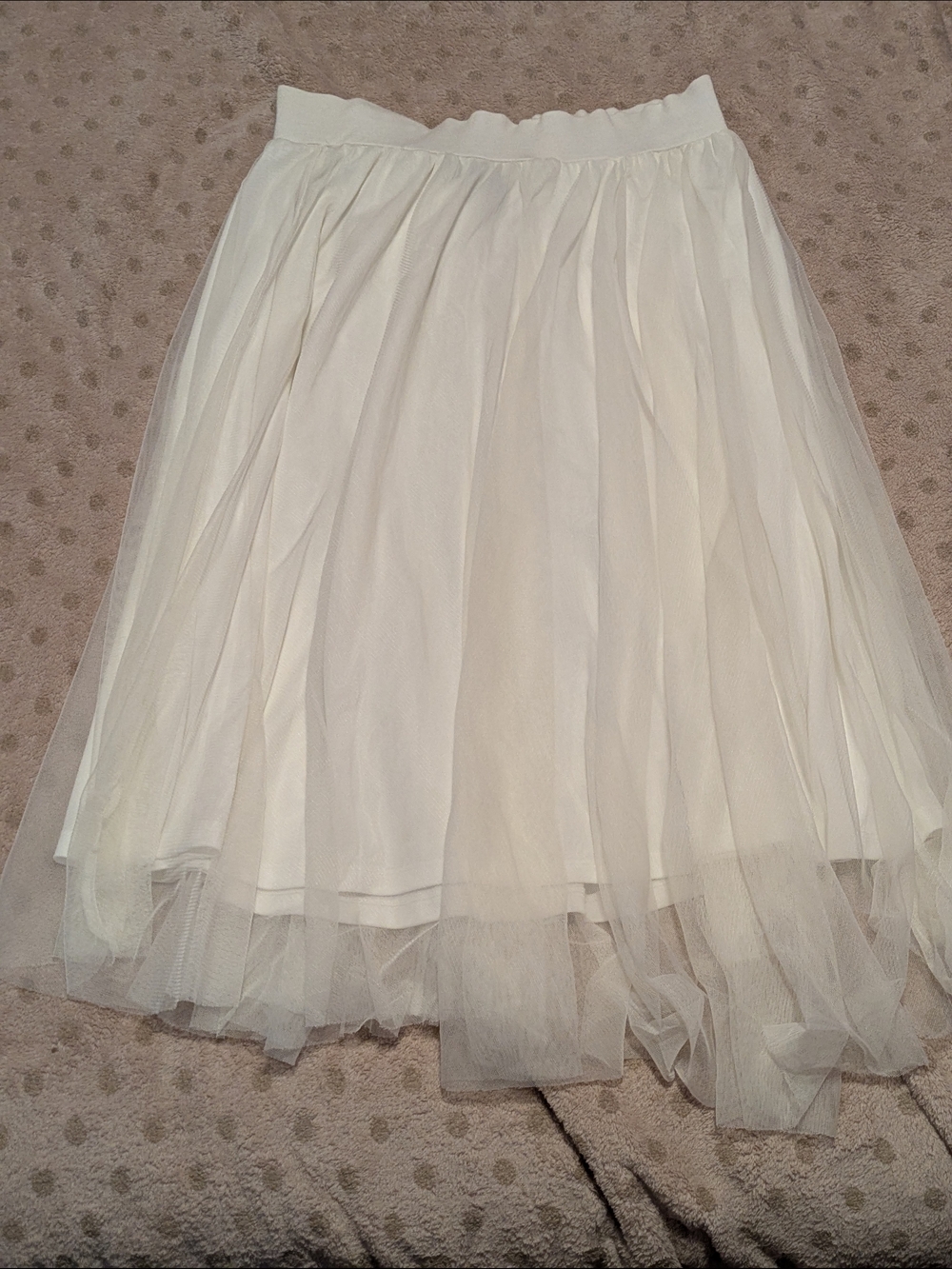 Ultra Flirt White Tulle Midi Skirt